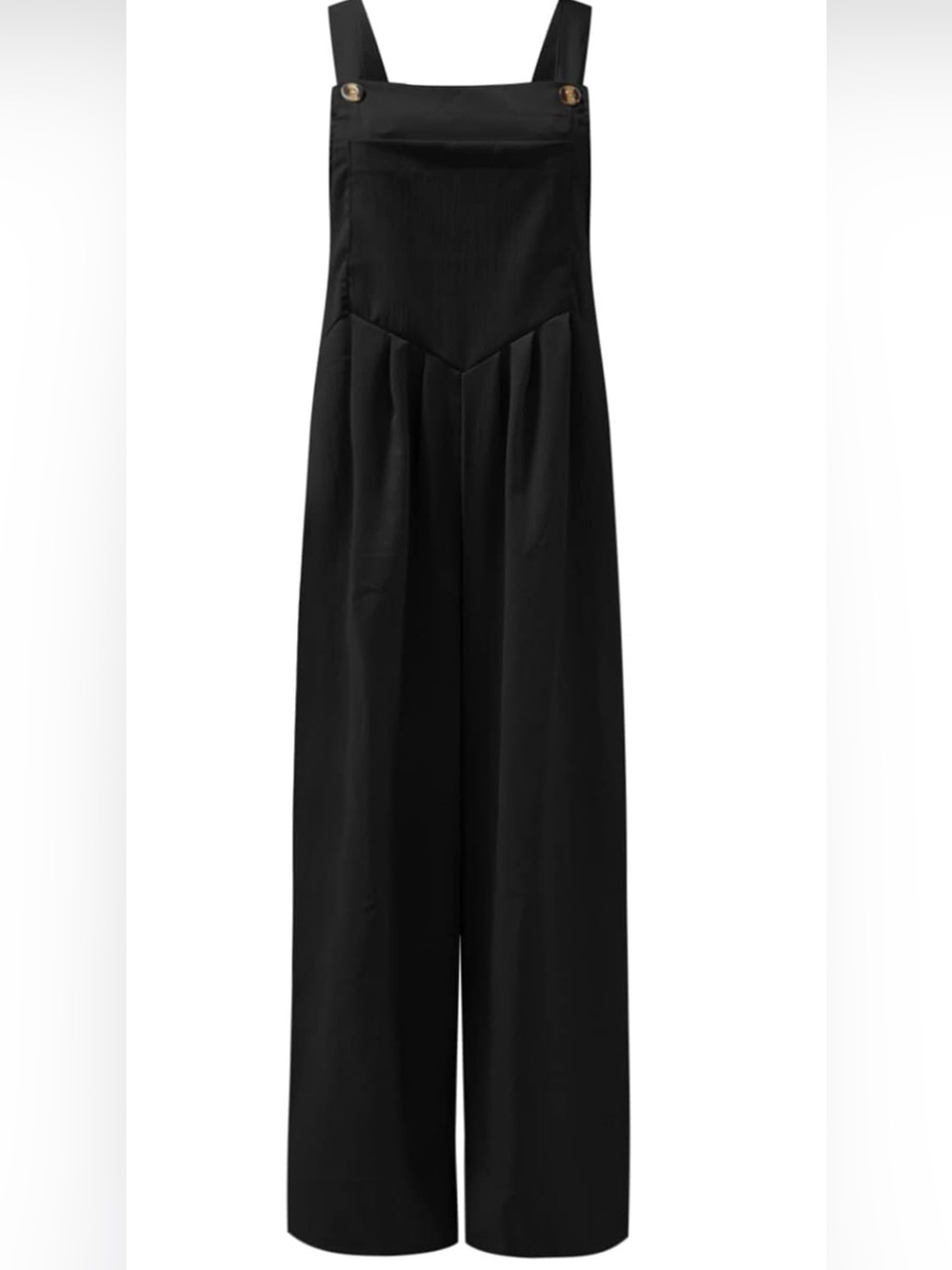NWT Maacie Black Linen Blend Wide Leg Jumpsuit Overalls, Medium Boho Pockets 🌙🖤 - Picture 3 of 10